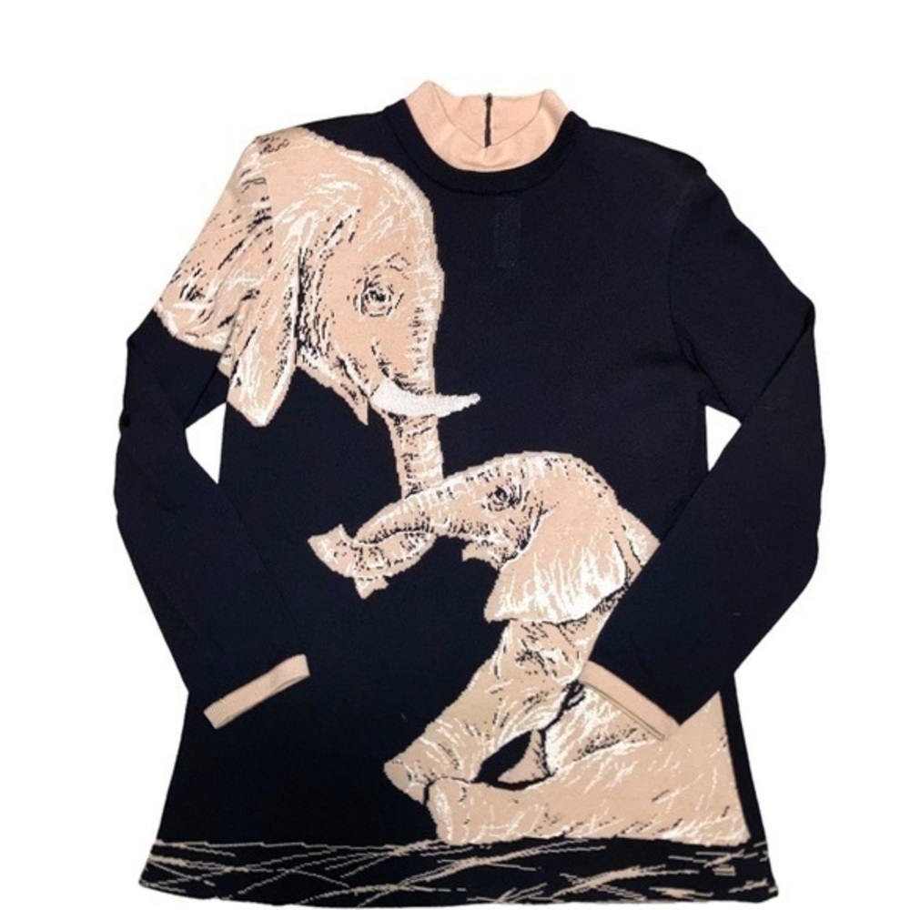 St. John ultra rare safari elephant sweater